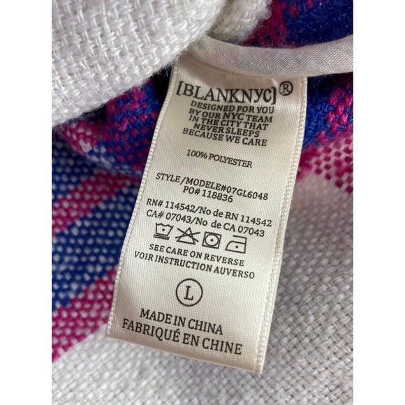 *NWT Blank NYC Jacket Shacket In Prime Time Color Way Plaid Womens Size L $148 - Picture 10 of 12